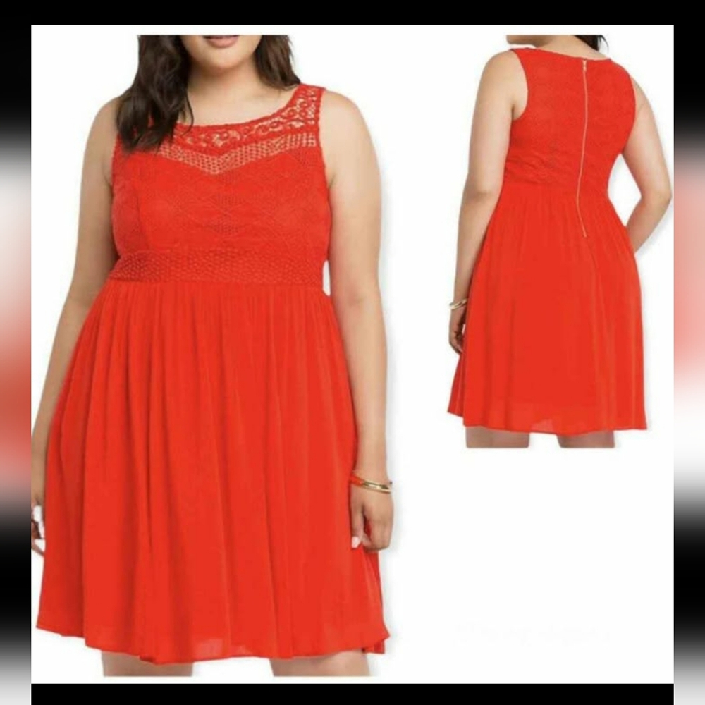 Elegant Orange Lace Dress